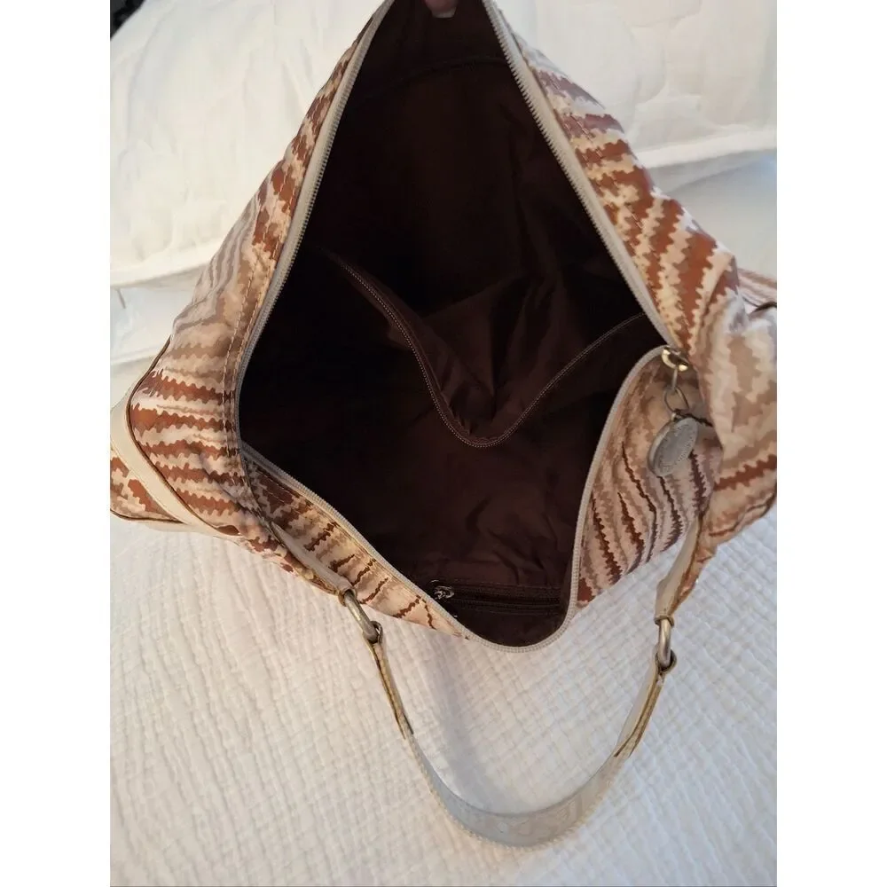 The Sports Sac Hobo Abstract Animal Print Tan Camel